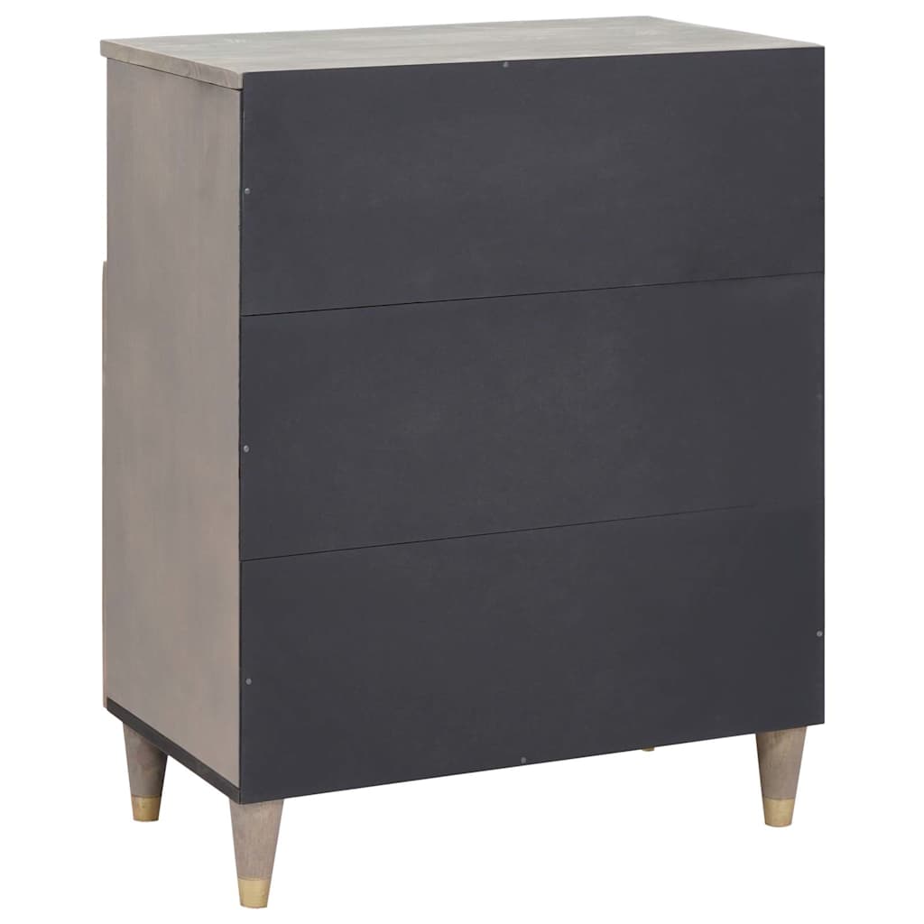 Sideboard Grå og Guld 60 x 33 x 75 cm Massivt mangotræ