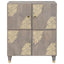 Sideboard med dør Grå og Guld 60 x 33 x 75 cm Massivt mangotræ