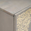 Sideboard Grå og Guld 90 x 33 x 75 cm Massivt mangotræ