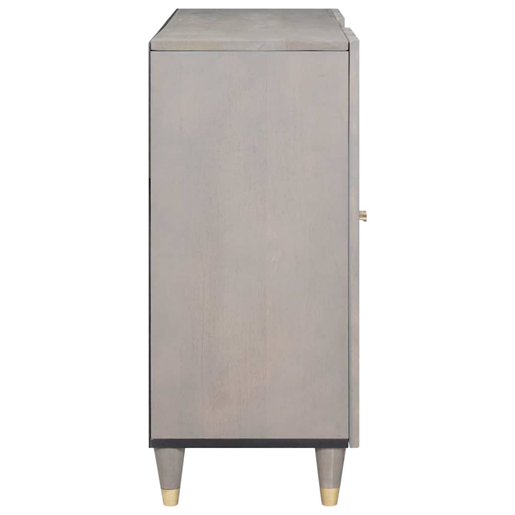 Sideboard Grå og Guld 90 x 33 x 75 cm Massivt mangotræ