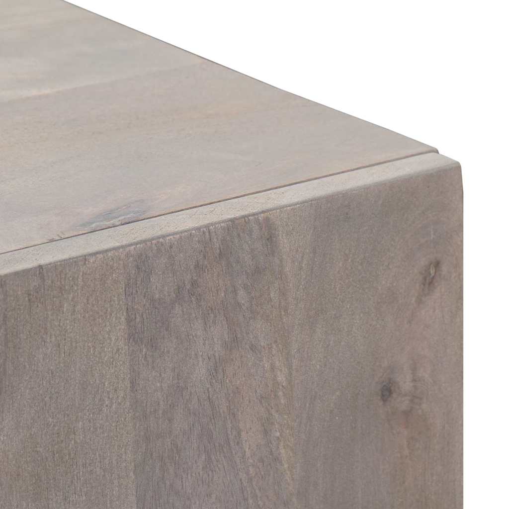 Highboard med dør Grå og Guld 40 x 33 x 110 cm Massivt mangotræ