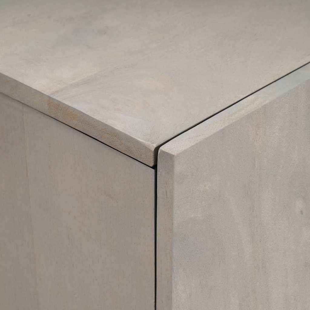 Highboard Grå og Guld 60 x 33 x 100 cm Massivt mangotræ