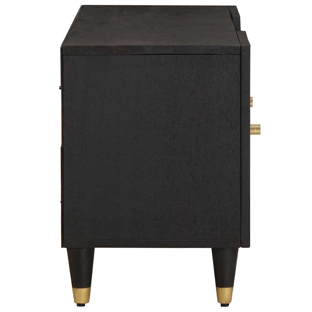 TV-skab Sort 105 x 33 x 46 cm Massivt mangotræ