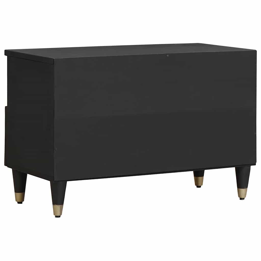 TV-skab med skuffe Sort 70 x 33 x 46 cm Massivt mangotræ