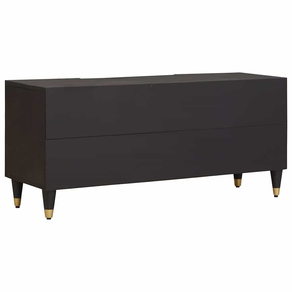 TV-skab med skuffe Sort 105 x 33 x 46 cm Massivt mangotræ