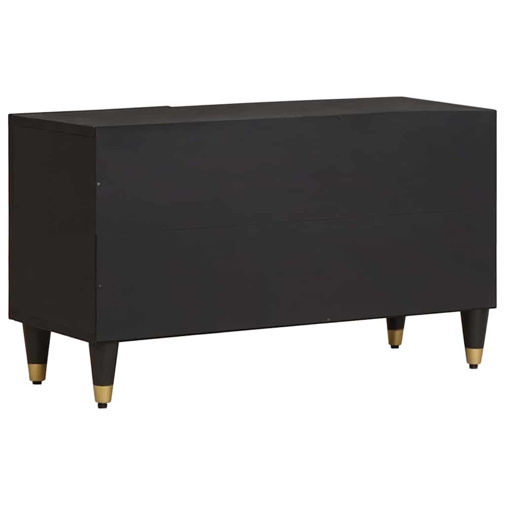 TV-skab Sort 80 x 33 x 46 cm Massivt mangotræ