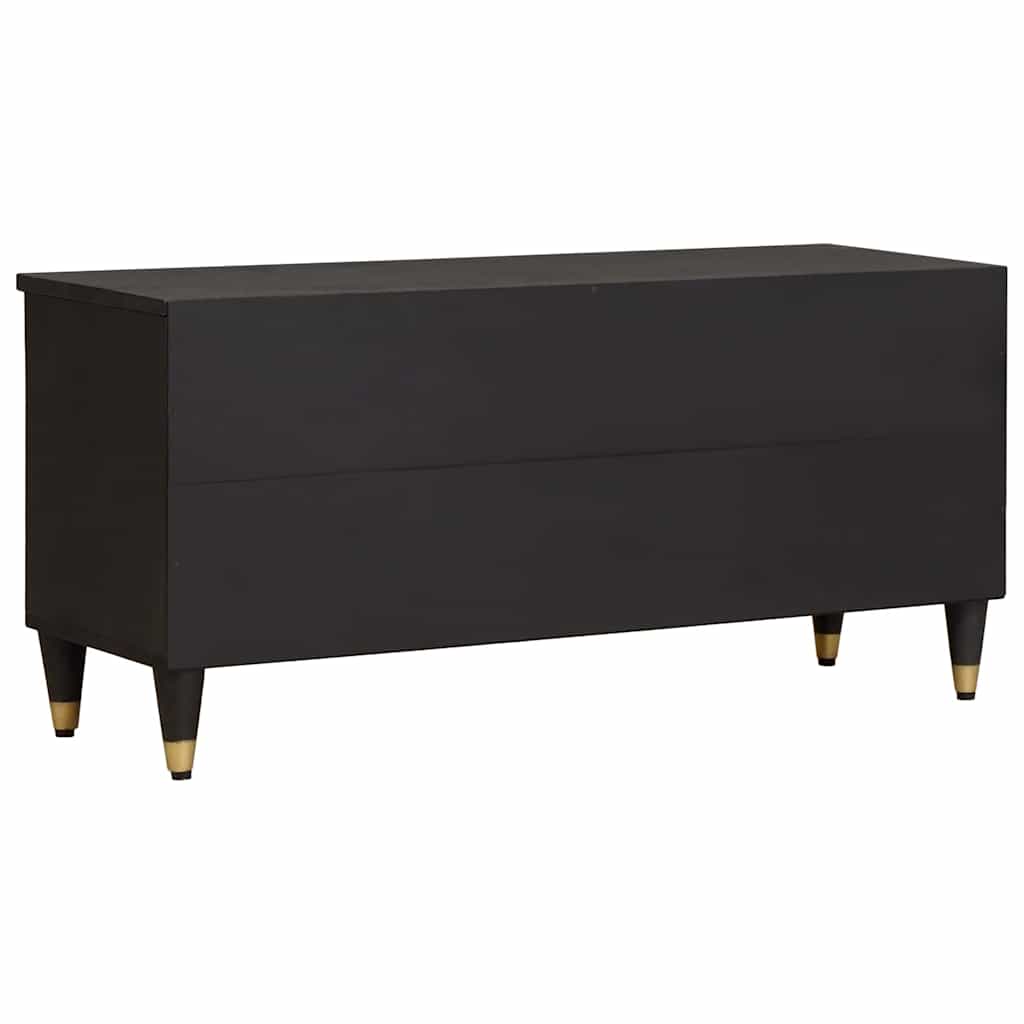 TV-skab med skuffe Sort 100 x 33 x 46 cm Massivt mangotræ