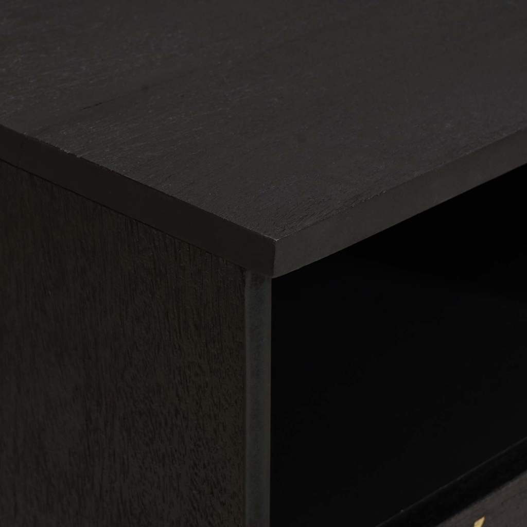 TV-skab Sort 100 x 33 x 46 cm Massivt mangotræ
