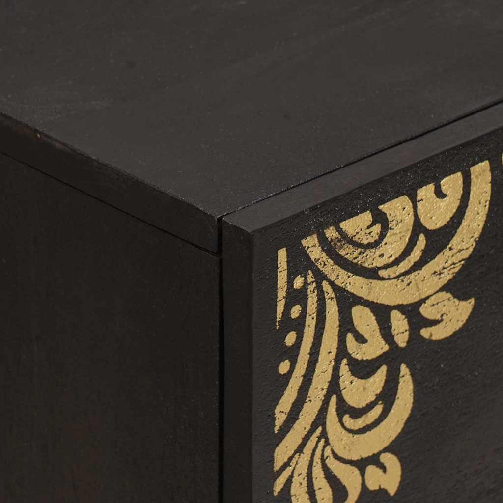 Sideboard med skuffe Sort 40 x 33 x 75 cm Massivt mangotræ