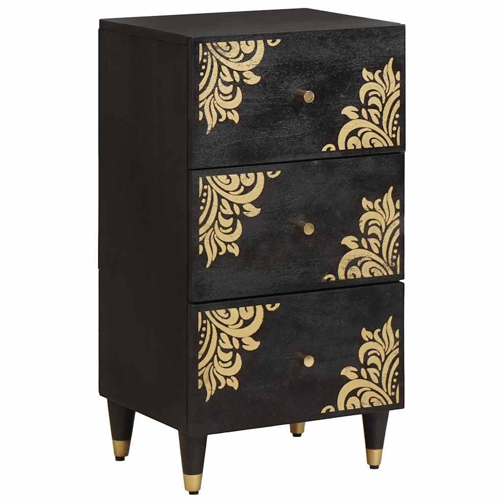 Sideboard med skuffe Sort 40 x 33 x 75 cm Massivt mangotræ