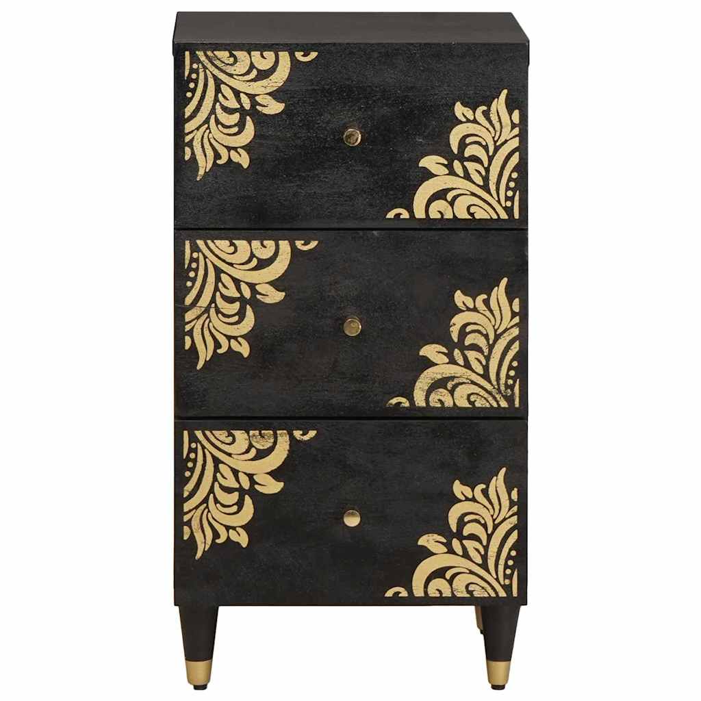 Sideboard med skuffe Sort 40 x 33 x 75 cm Massivt mangotræ