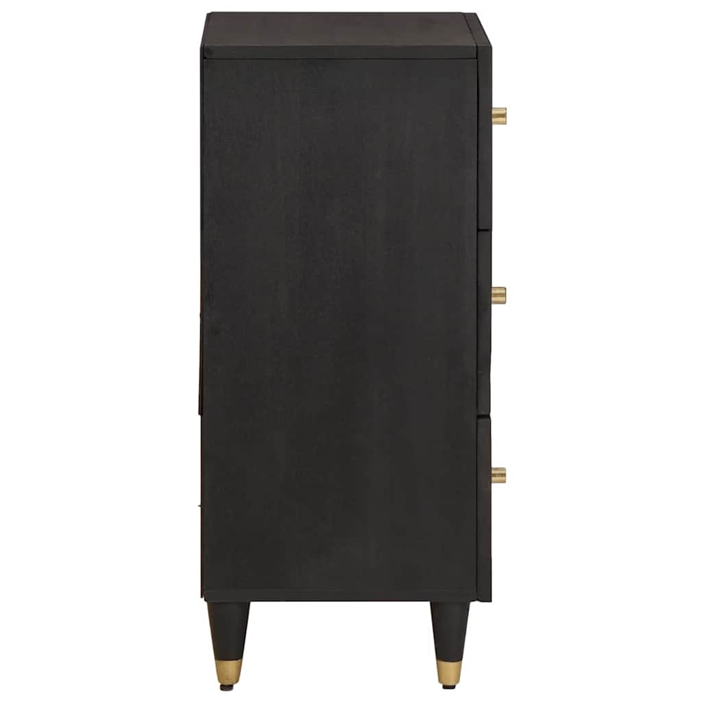 Sideboard med skuffe Sort 40 x 33 x 75 cm Massivt mangotræ