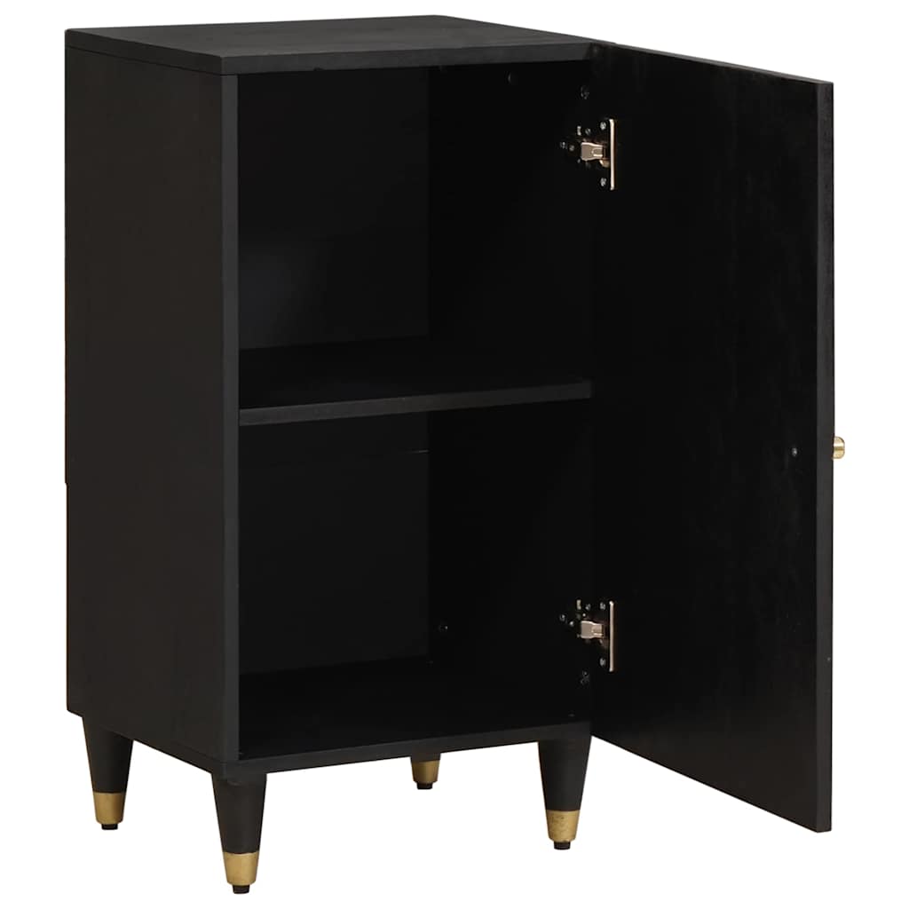 Sideboard med hylde Sort 40 x 33 x 75 cm Massivt mangotræ