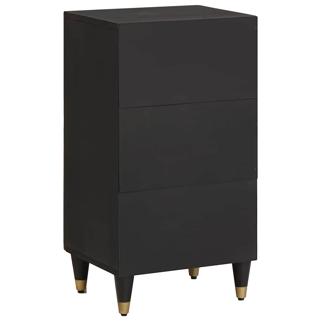 Sideboard med hylde Sort 40 x 33 x 75 cm Massivt mangotræ