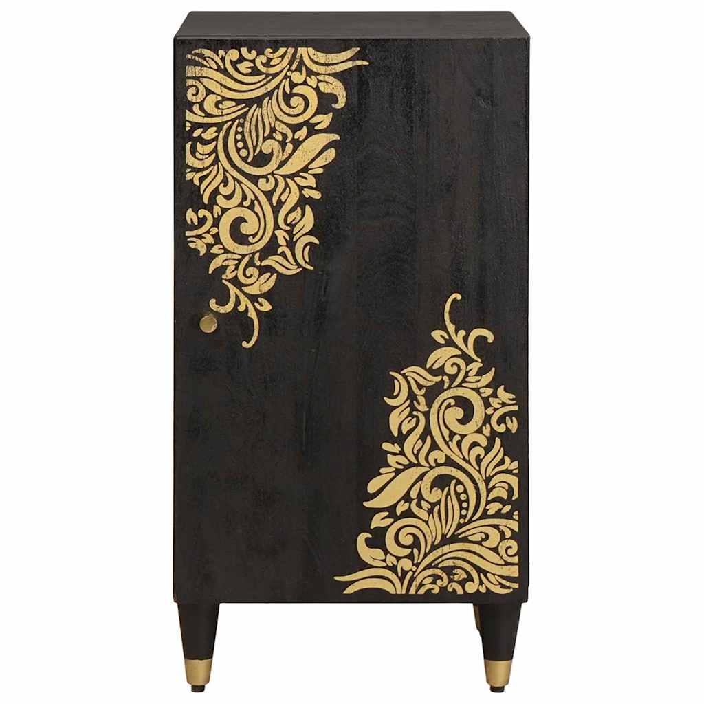 Sideboard med hylde Sort 40 x 33 x 75 cm Massivt mangotræ
