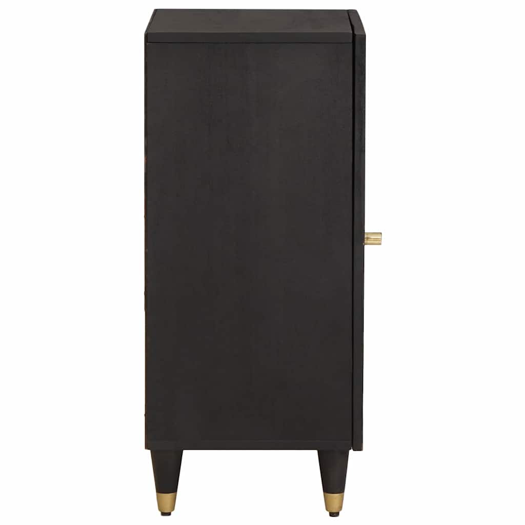 Sideboard med hylde Sort 40 x 33 x 75 cm Massivt mangotræ