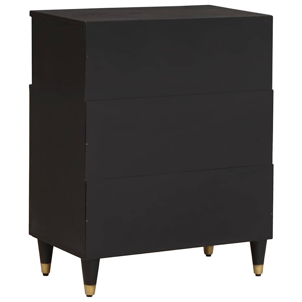 Sideboard Sort 60 x 33 x 75 cm Massivt mangotræ