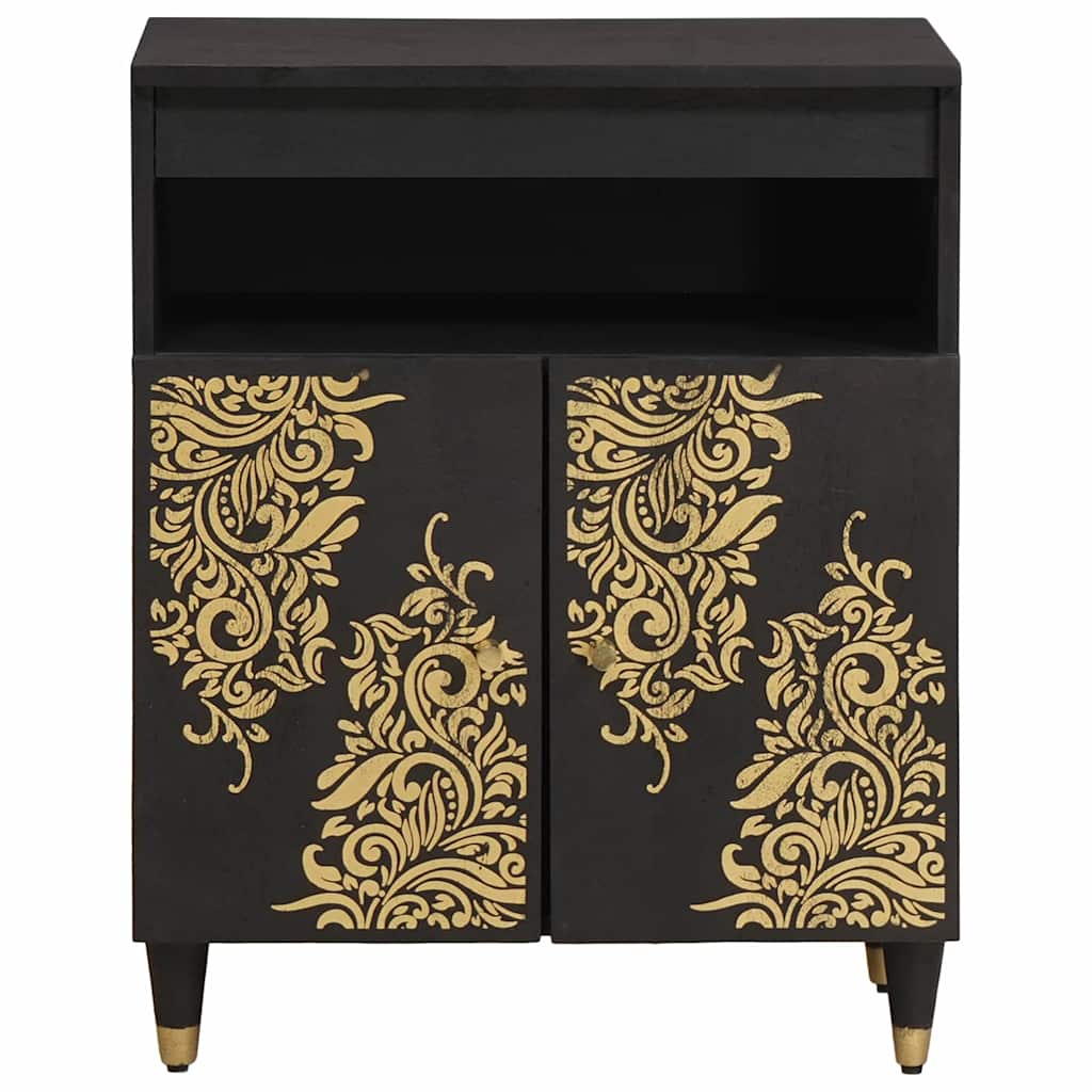 Sideboard Sort 60 x 33 x 75 cm Massivt mangotræ