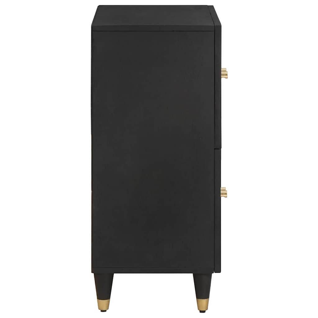 Sideboard med hylde Sort 60 x 33 x 75 cm Massivt mangotræ