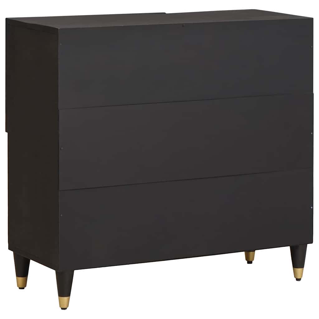 Sideboard Sort 80 x 33 x 75 cm Massivt mangotræ