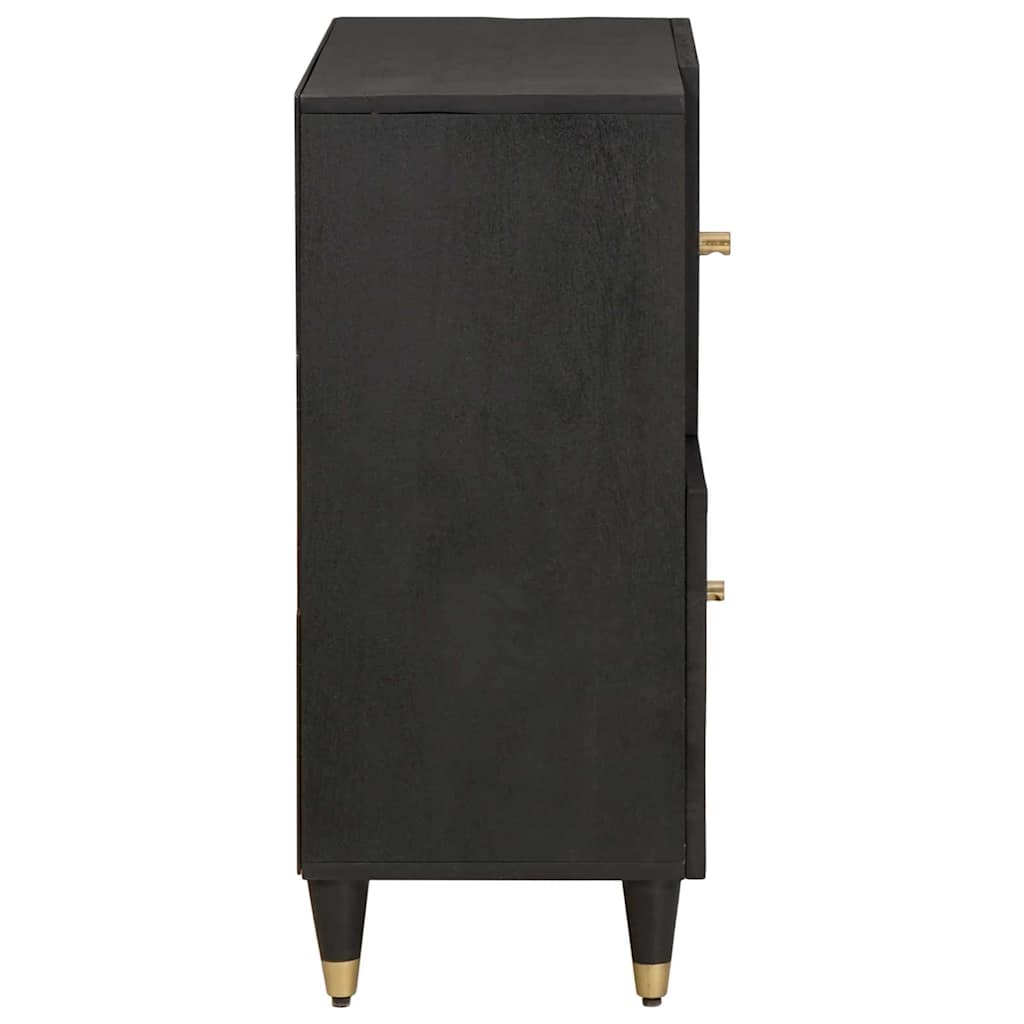Sideboard Sort 80 x 33 x 75 cm Massivt mangotræ