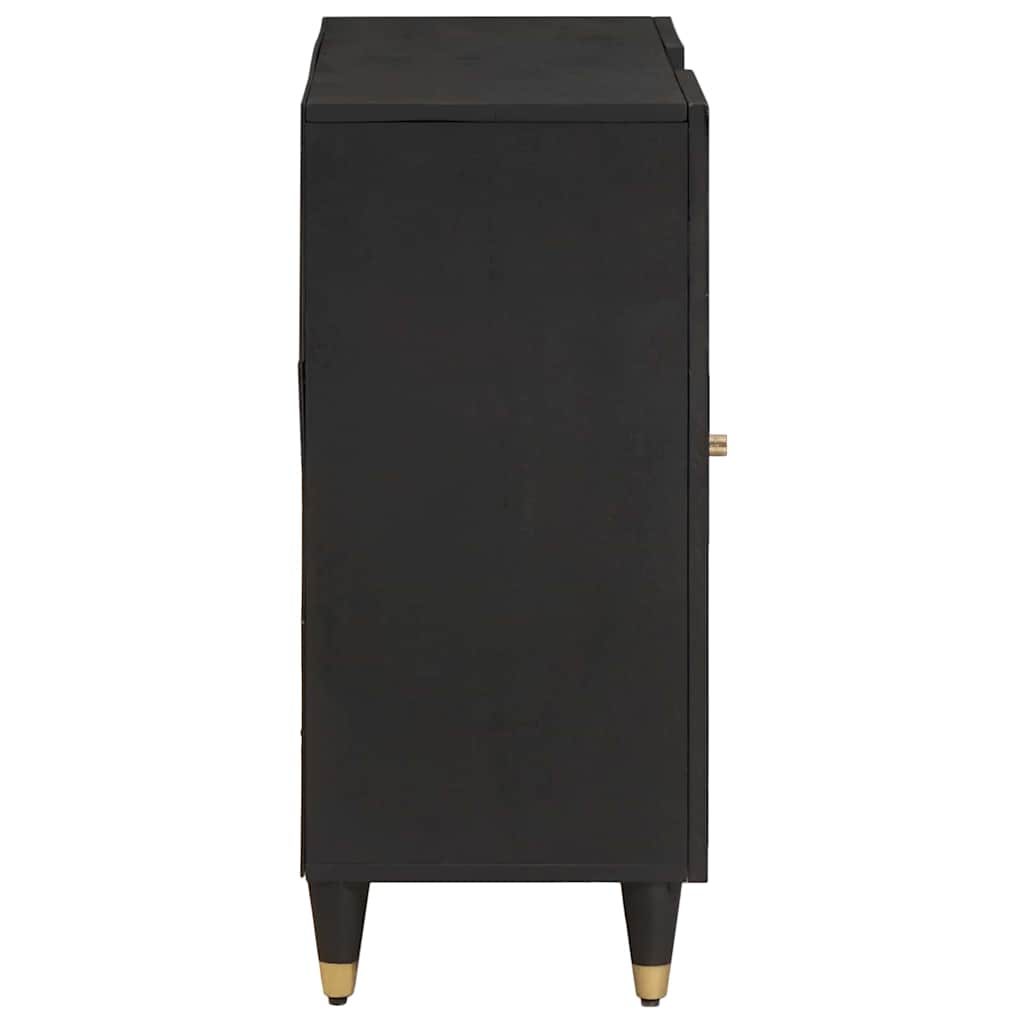 Sideboard Sort 90 x 33 x 75 cm Massivt mangotræ