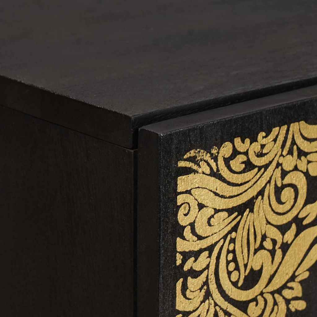 Highboard med hylde Sort 40 x 33 x 110 cm Massivt mangotræ