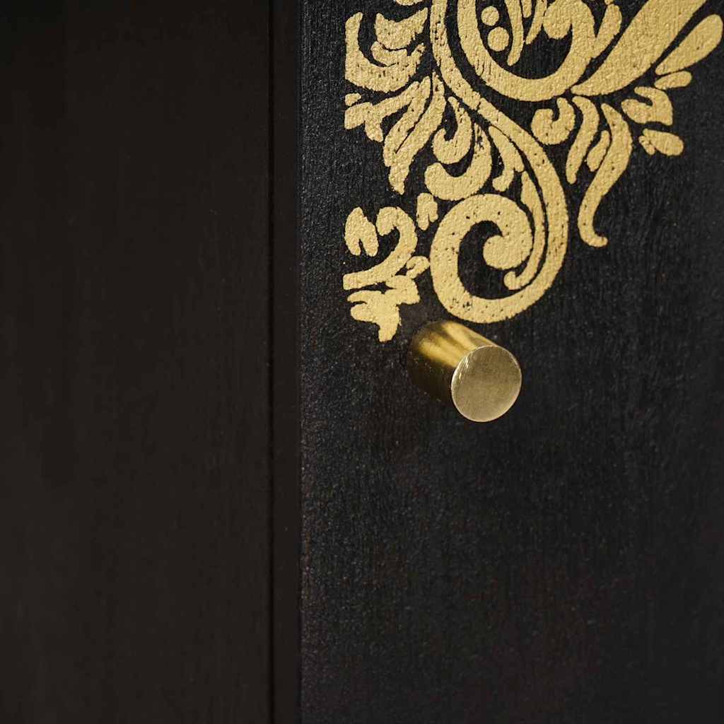 Highboard med hylde Sort 40 x 33 x 110 cm Massivt mangotræ