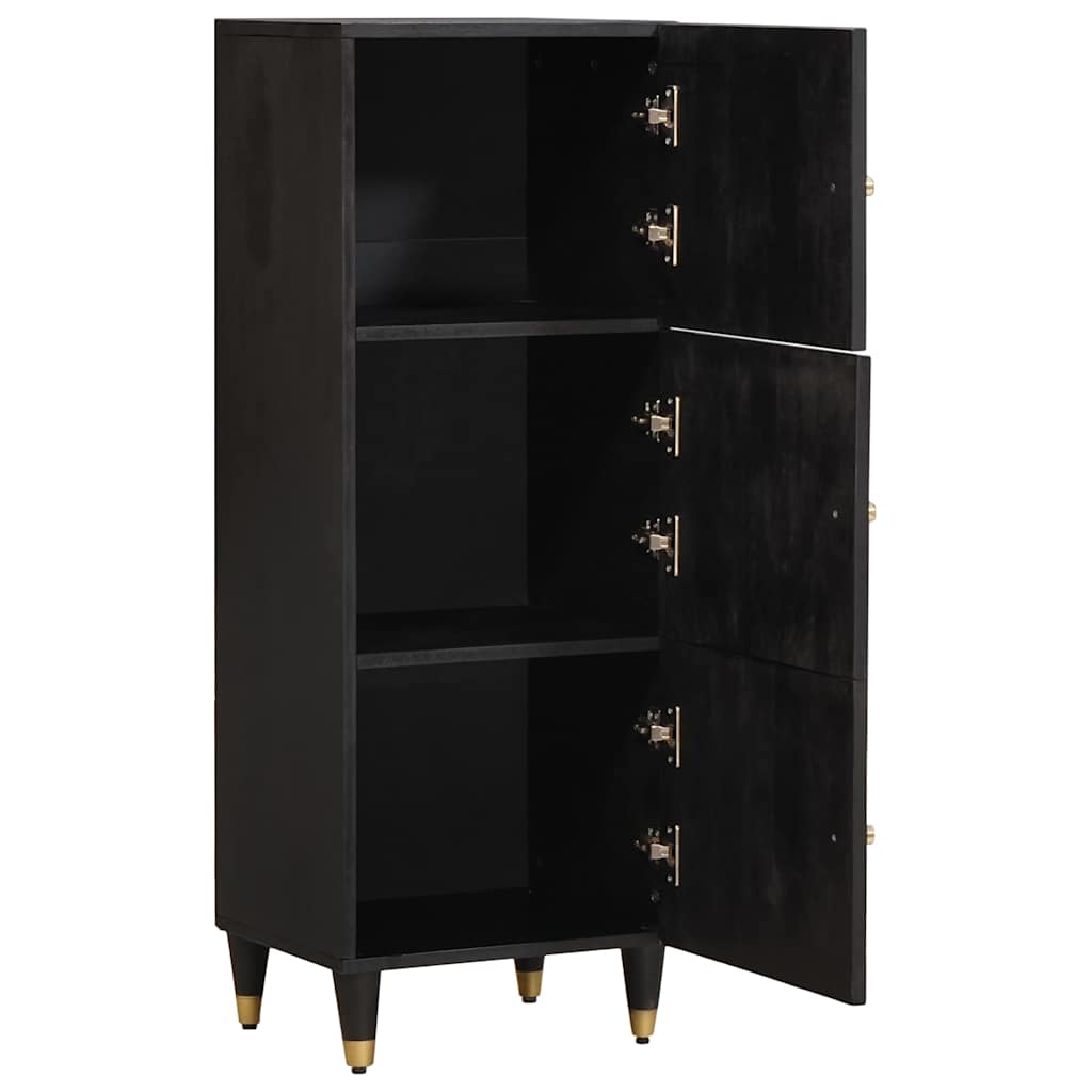 Highboard med hylde Sort 40 x 33 x 110 cm Massivt mangotræ