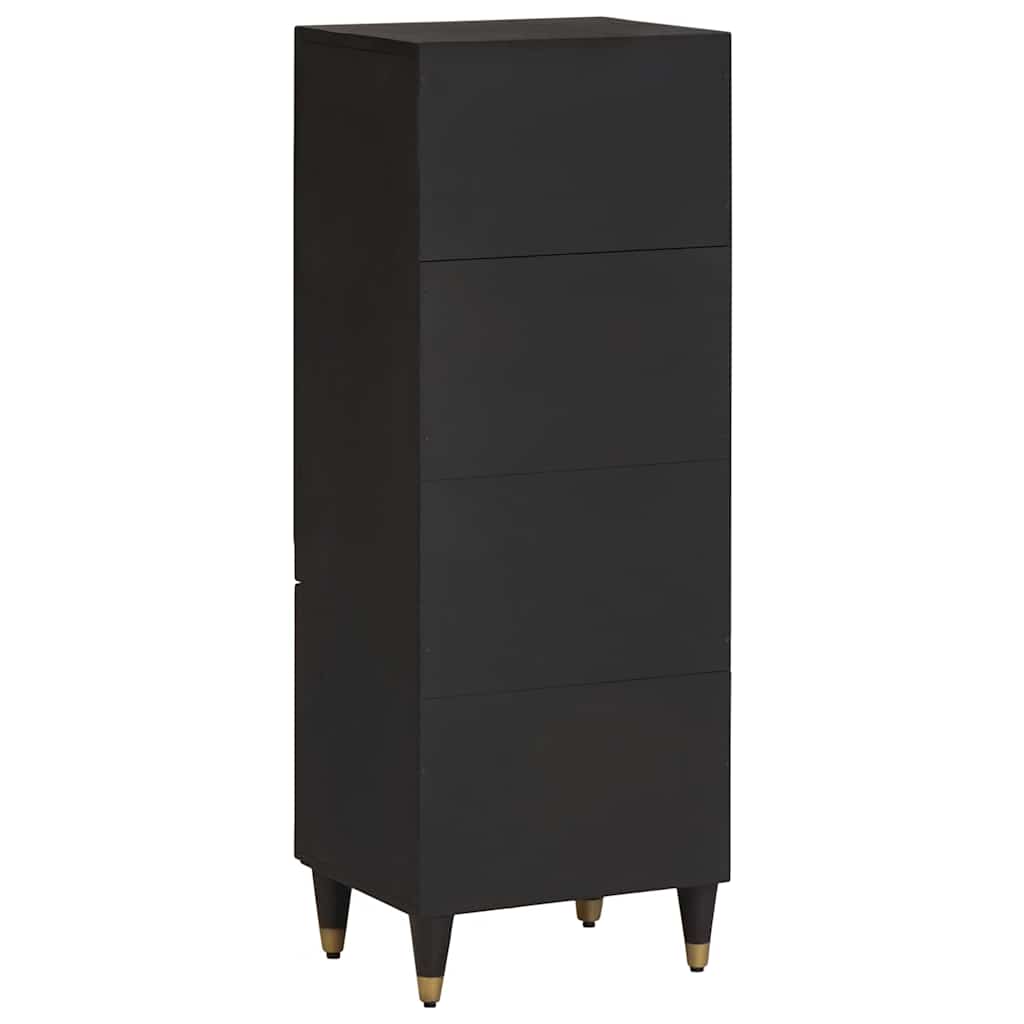 Highboard med hylde Sort 40 x 33 x 110 cm Massivt mangotræ