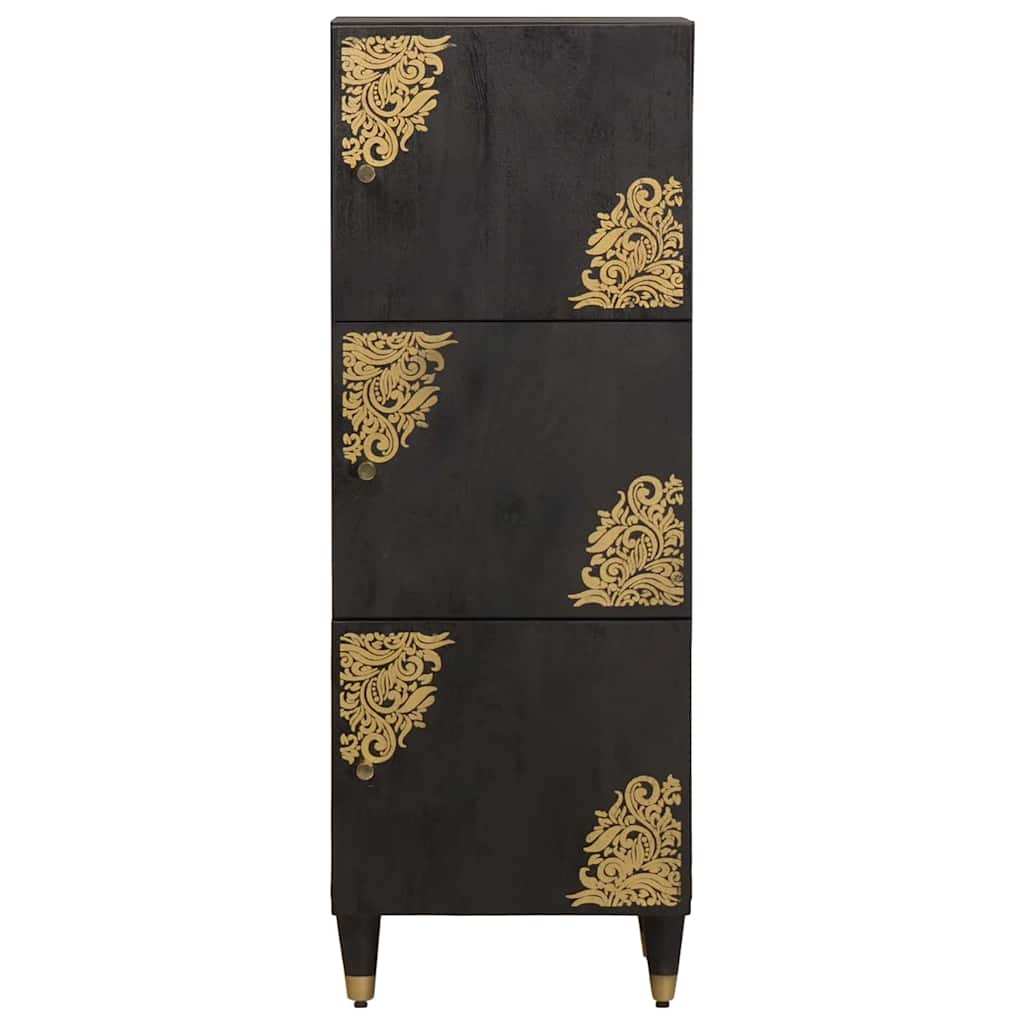 Highboard med hylde Sort 40 x 33 x 110 cm Massivt mangotræ