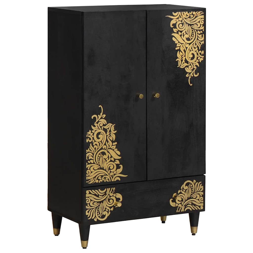 Highboard Sort 60 x 33 x 100 cm Massivt mangotræ