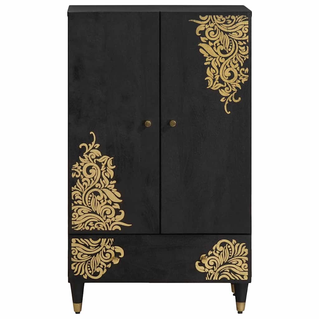 Highboard Sort 60 x 33 x 100 cm Massivt mangotræ