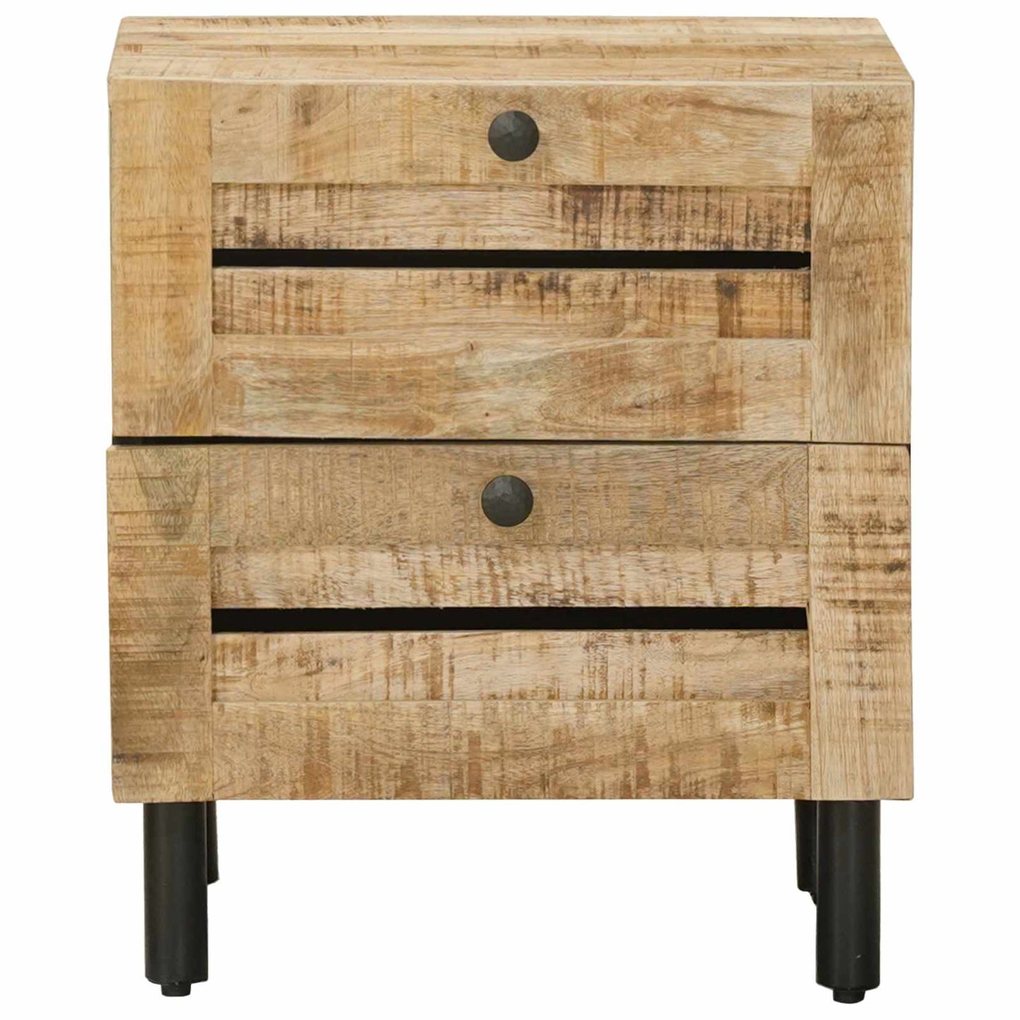 Sengebord 2 stk. Naturfarvet 40 x 33 x 46 cm Massivt mangotræ