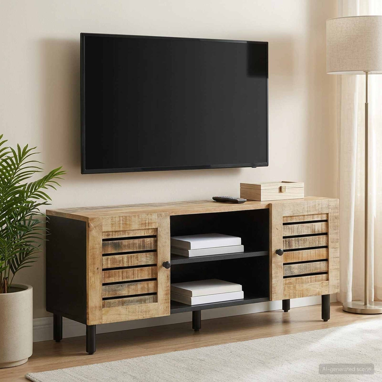Opbevaringsskabe Naturfarvet 105 x 33 x 46 cm Massivt mangotræ
