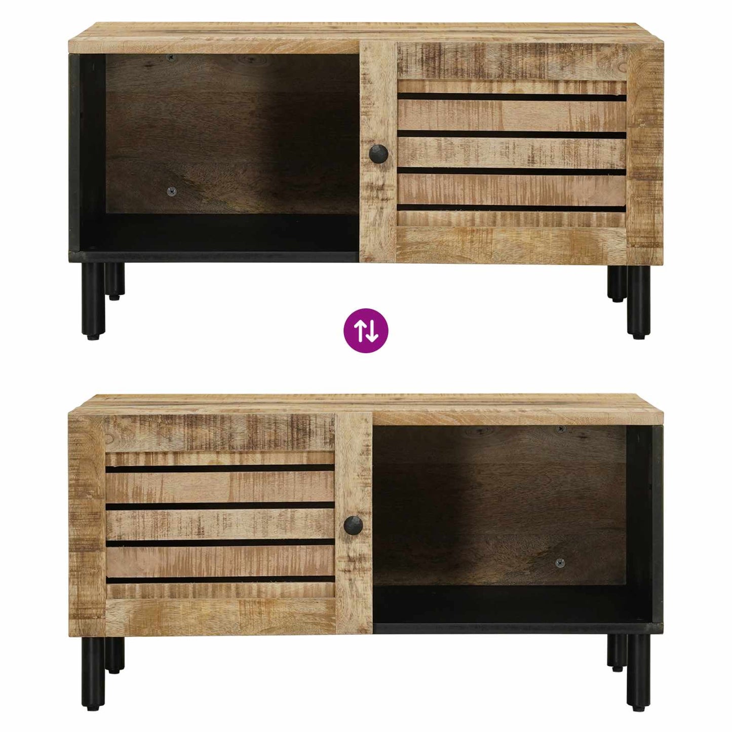 Sofabord Naturfarvet 80 x 50 x 40 cm Massivt mangotræ