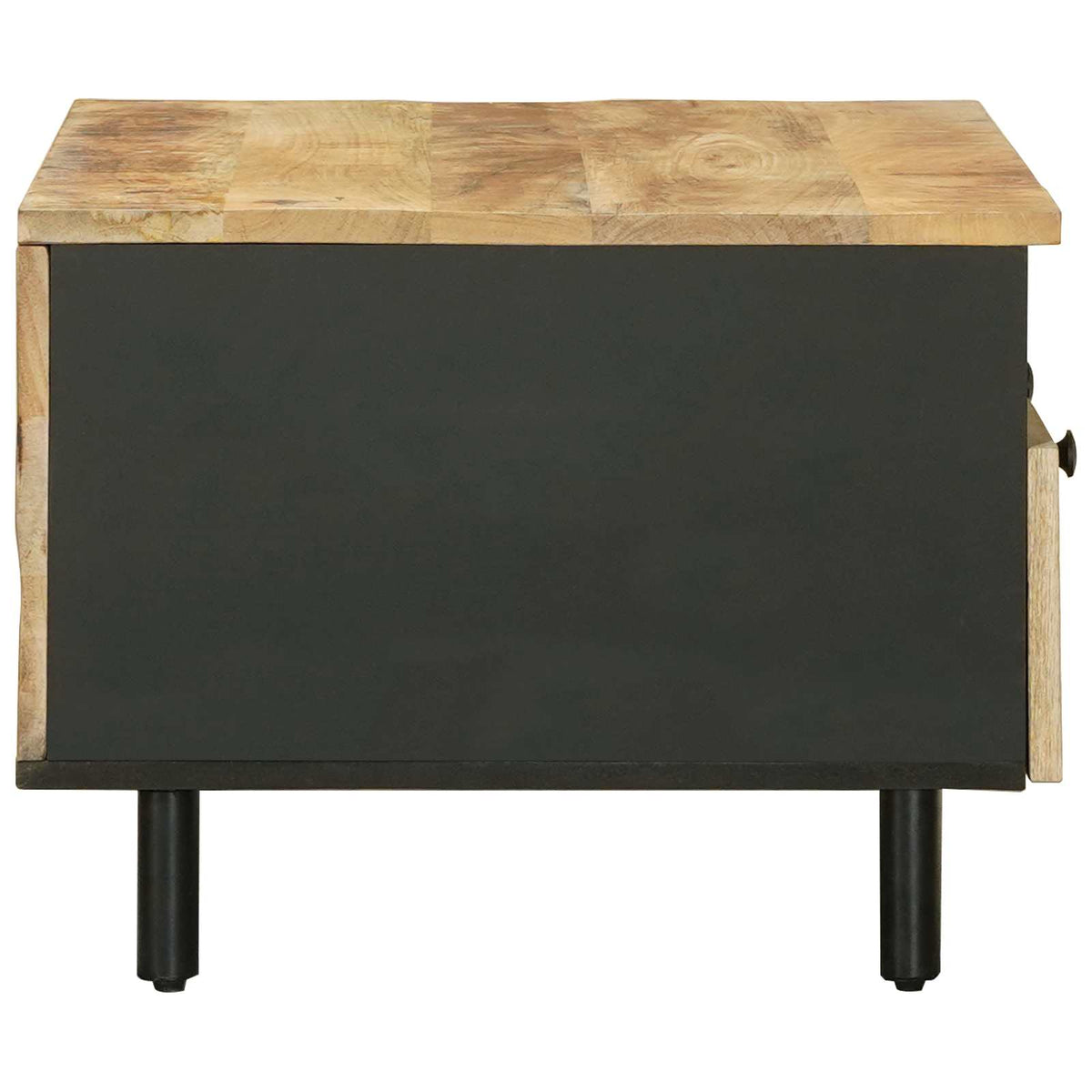 Sofabord Brun og sort 80 x 54 x 40 cm Massivt mangotræ