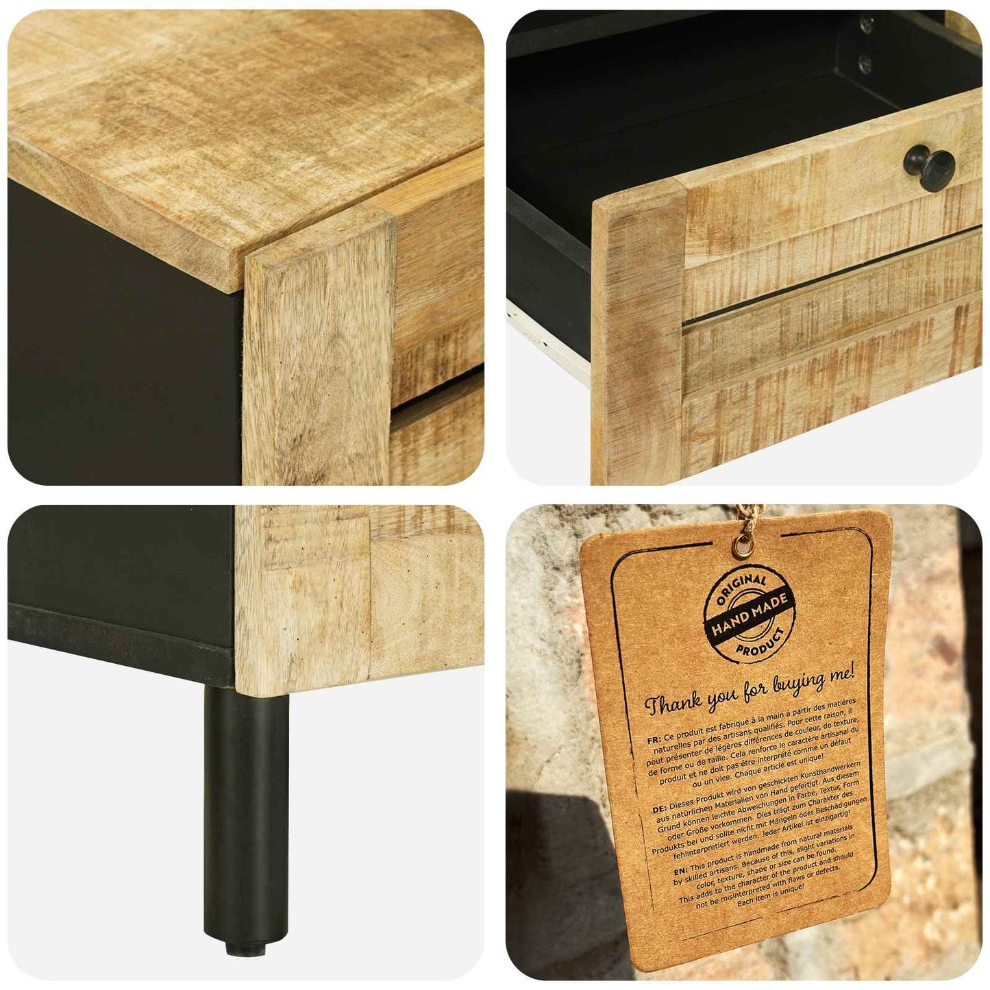 Opbevaringsskabe Naturfarvet 105 x 33 x 46 cm Massivt mangotræ
