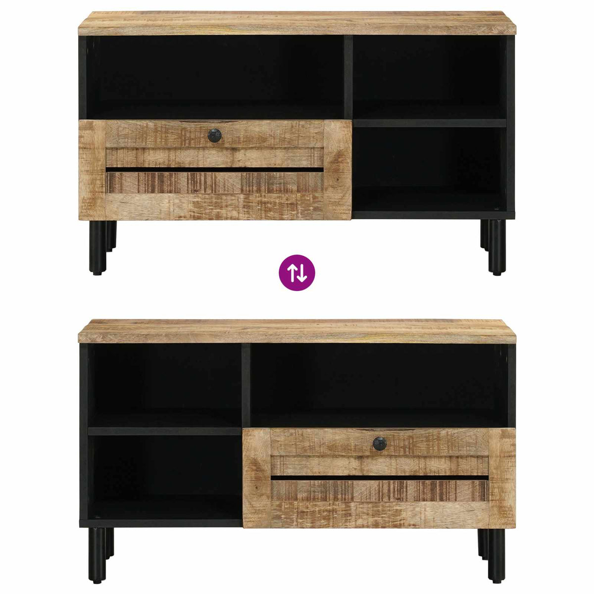 Opbevaringsskabe Brun 80 x 33,5 x 46 cm Massivt mangotræ