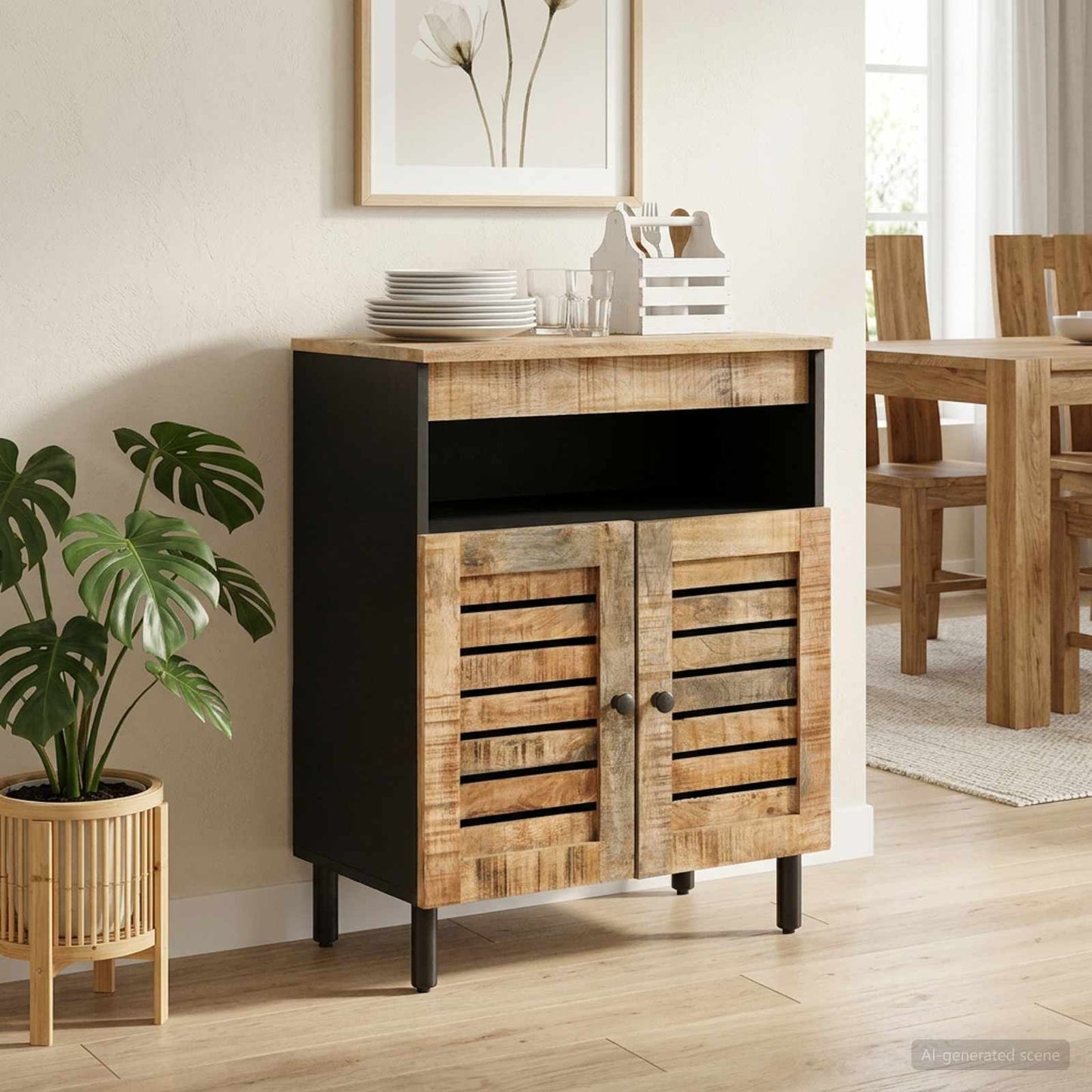 Opbevaringsskabe Naturfarvet 60 x 33 x 75 cm Massivt mangotræ