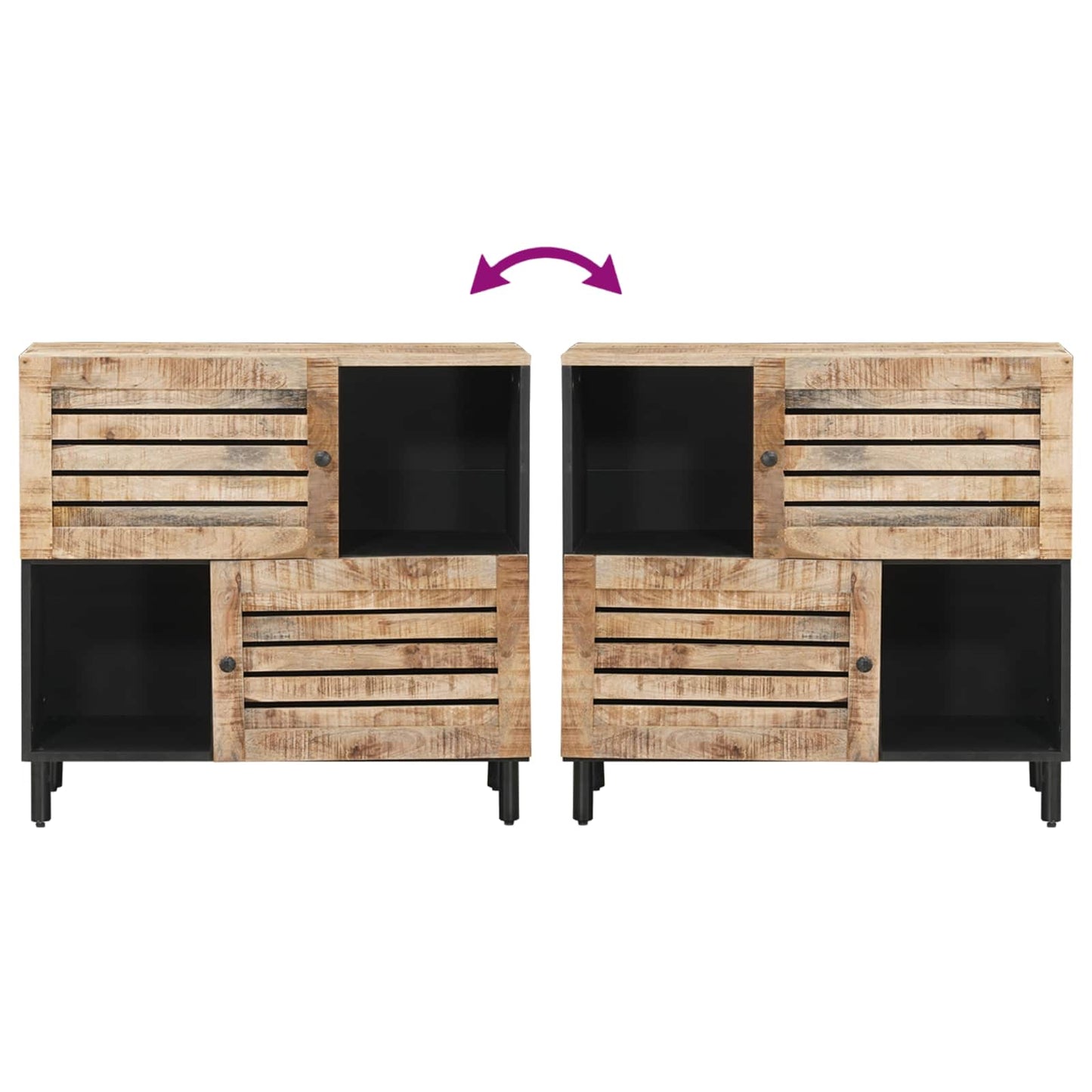 Opbevaringsskabe Brun 80 x 33,5 x 75 cm Massivt mangotræ
