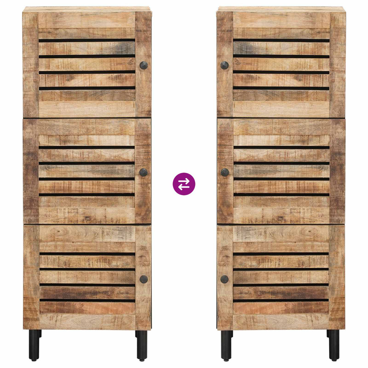 Opbevaringsskabe Naturfarvet 40 x 33 x 110 cm Massivt mangotræ