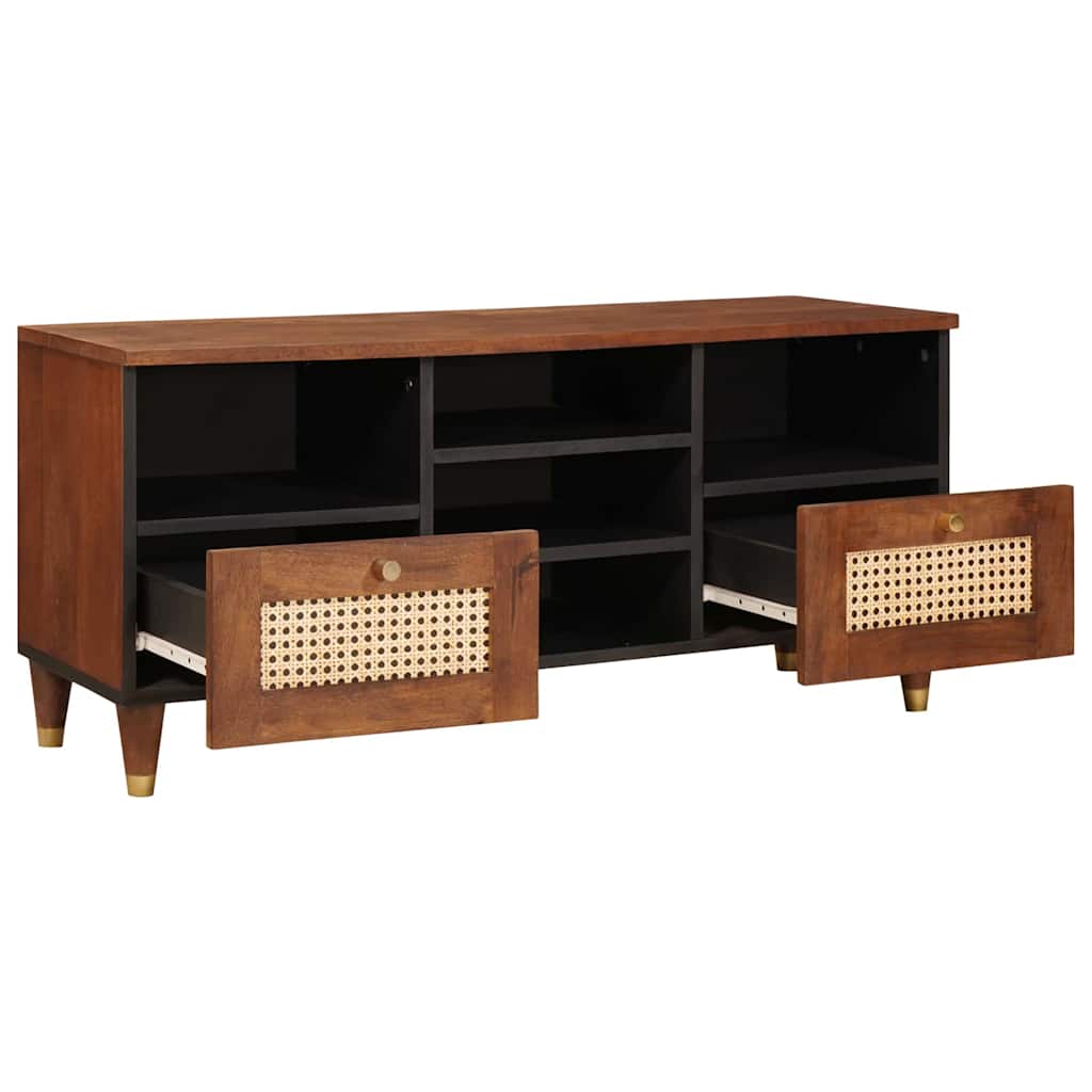 TV-skab med skuffe Brun 100 x 33,5 x 46 cm Massivt mangotræ