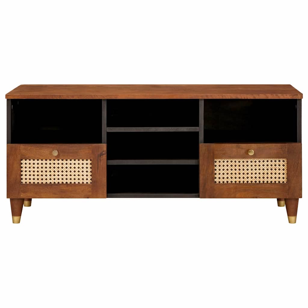 TV-skab med skuffe Brun 100 x 33,5 x 46 cm Massivt mangotræ