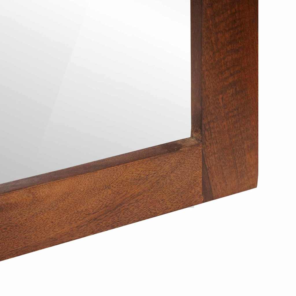 Spejl Brun og Sølv 50 x 2,5 x 70 cm Solid Mango træ og glas