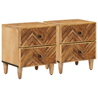 Sengebord 2 stk. Brun 40 x 33,5 x 46 cm Massivt mangotræ