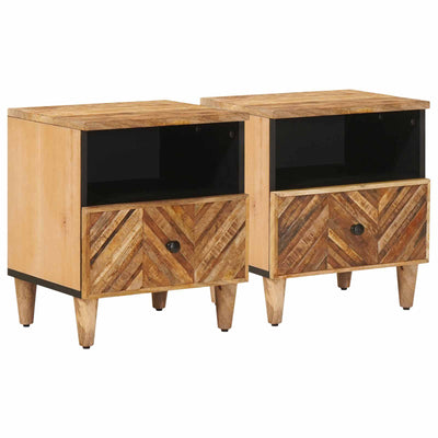 Sengebord 2 stk. Brun 50 x 33 x 60 cm Massivt mangotræ