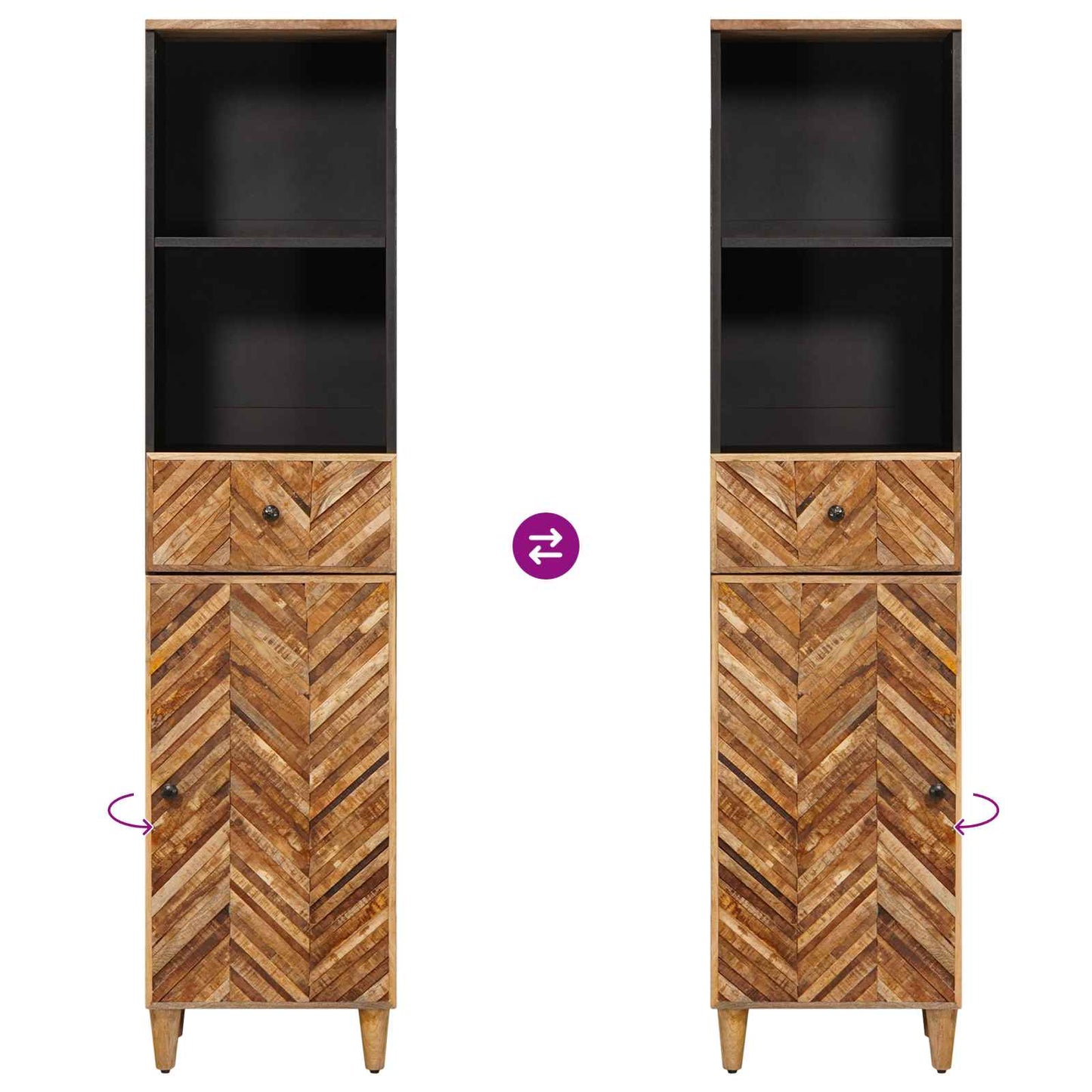 Badeværelsesskab Brun 38 x 33,5 x 160 cm Massivt mangotræ