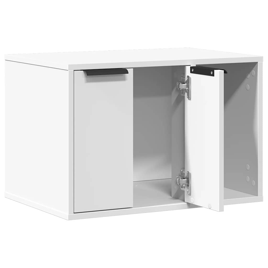 toiletskjuler til kattebakke 60x40x40 cm konstrueret træ hvid