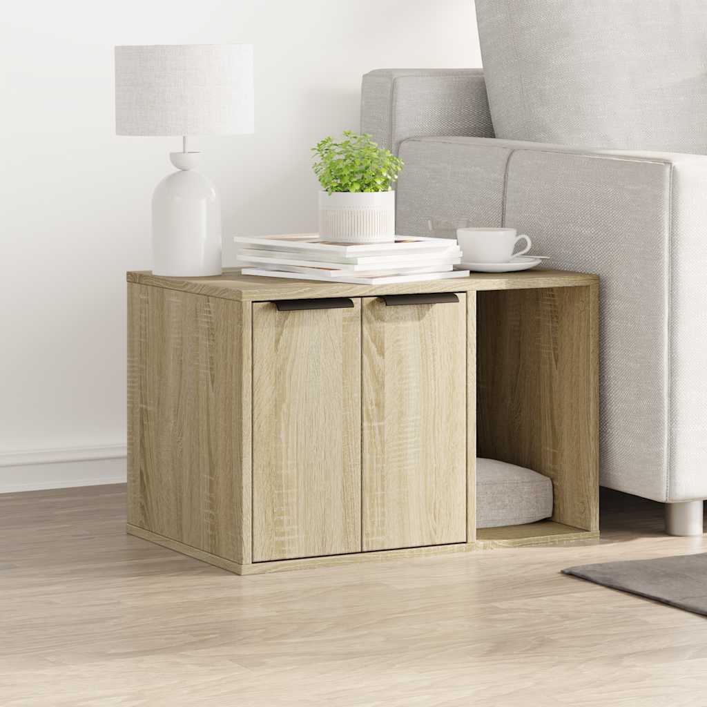 toiletskjuler kattebakke 60x40x40 cm konstrueret træ sonoma-eg